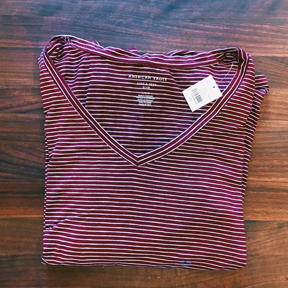 American Eagle Maroon Long-sleeve